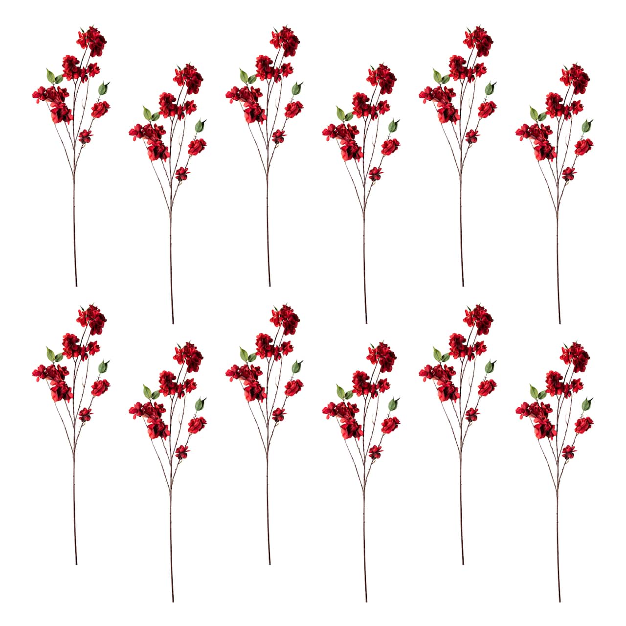 12 Pack: Red Apple Blossom Branch Spray by Ashland®